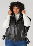 Plus Size Faux Leather Open Side Vest