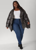 Asymmetric Belted Puffer Jacket