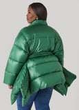 Asymmetric Belted Puffer Jacket
