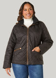 Mock Neck Quilted Bomber Jacket