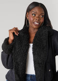 Faux Mongolian Fur Moto Jacket