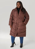Plus Size Snap Split Quilted Puffer Coat
