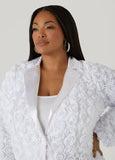 Satin Paneled Rosette Blazer