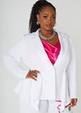 Plus Size Pleated Peplum Blazer