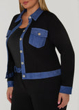 Denim Paneled Jacket