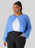 Plus Size Cropped Jacket Flower Petal Jacket Plus Size Outerwear