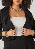 Ruffled Open Front Jacket