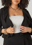 Ruffled Open Front Jacket