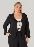 Textured Tie Front Jacket