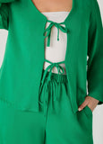 Textured Tie Front Jacket