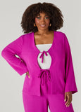 Textured Tie Front Jacket