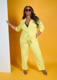 Plus Size Yellow Blazer Plus Size Jacket Plus Size Three Piece Suit Set
