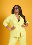 Plus Size Yellow Blazer Plus Size Jacket Plus Size Three Piece Suit Set