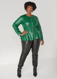 Faux Leather Peplum Jacket