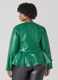 Faux Leather Peplum Jacket