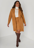 Belted Faux Suede Jacket