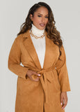 Belted Faux Suede Jacket