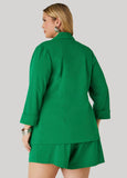 Open Front Cuffed Blazer