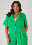 Cropped Crepe Blazer