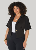 Cropped Crepe Blazer