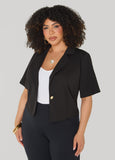 Cropped Stretch Crepe Blazer