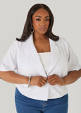 Cropped Crepe Blazer