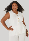 Button Peplum Vest