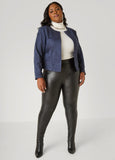 Open Front Faux Suede Jacket