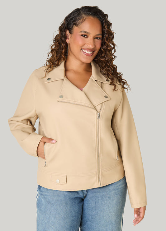 Faux Leather Moto Jacket