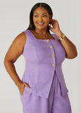 Plus Size Button Front Vest