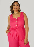 Plus Size Button Front Vest