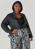 Two Tone Jacquard Peplum Jacket