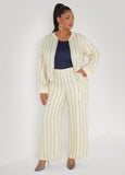Pinstriped Zip Front Jacket