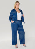 Pinstriped Zip Front Jacket