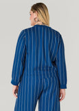 Pinstriped Zip Front Jacket