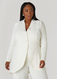 Plus Size Textured Paneled Jacket
