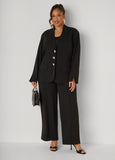 Hammered Button Front Blazer
