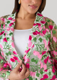 Floral Embroidered Tulle Blazer