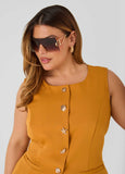Shell Button Embellished Vest