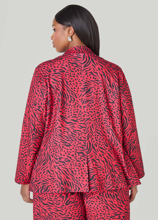 Sequined Animal Print Blazer