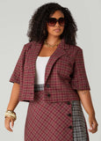 Cropped Plaid Blazer