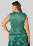Faux Suede Peplum Vest