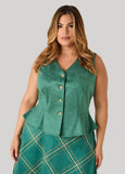 Faux Suede Peplum Vest