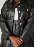 Faux Leather Trucker Jacket