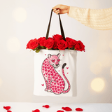 Leopard Valentine Canvas Tote Bag
