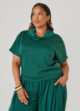 Cowl Neck French Terry Pullover