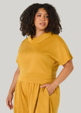 Cowl Neck French Terry Pullover