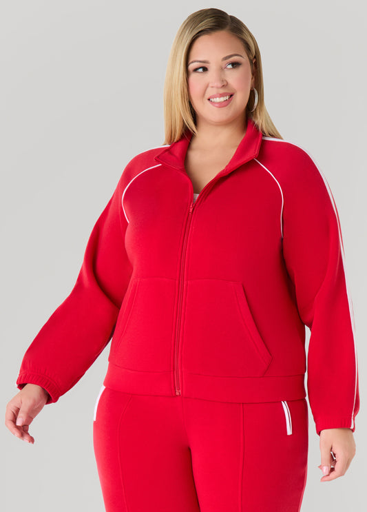 Piped Fleece Track Jacket