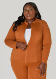 Plus Size Zip Front Athletic Jacket
