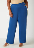Striped Trimmed Wide Leg Pants